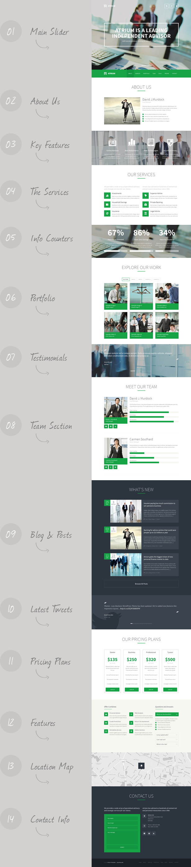 agency, financial, business, one page, corporate HTML Template