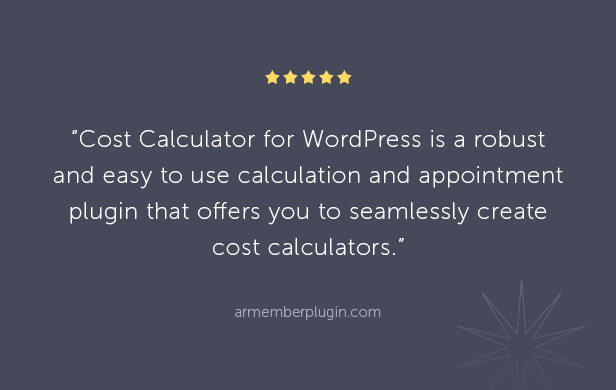 Cost Calculator for WordPress