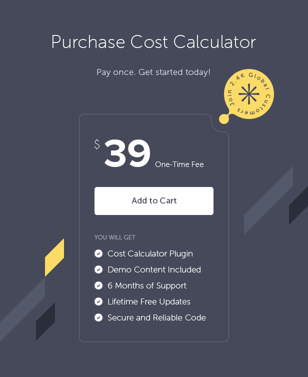 Cost Calculator for WordPress