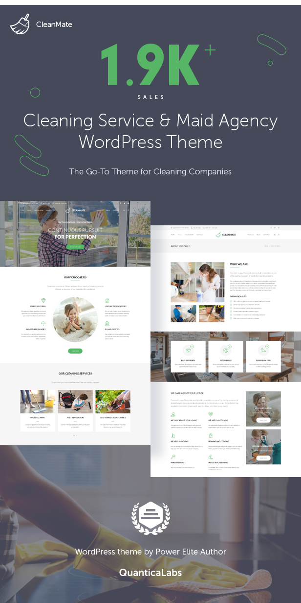 CleanMate WordPress Theme for cleaning, housekeeping and maintenance services