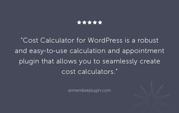 Cost Calculator for WordPress