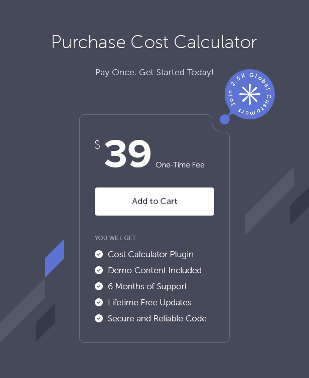Cost Calculator for WordPress