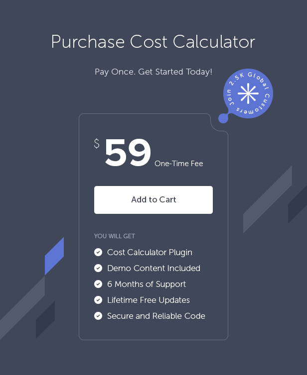 Cost Calculator for WordPress