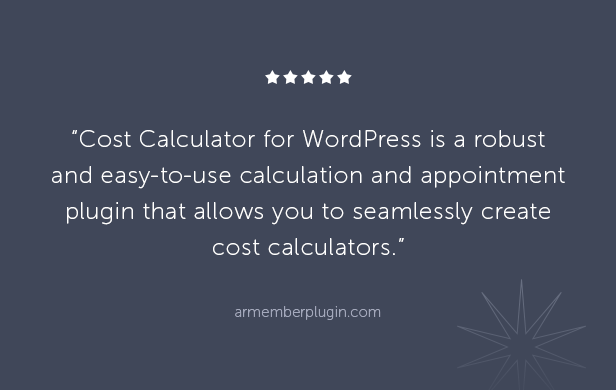 Cost Calculator for WordPress