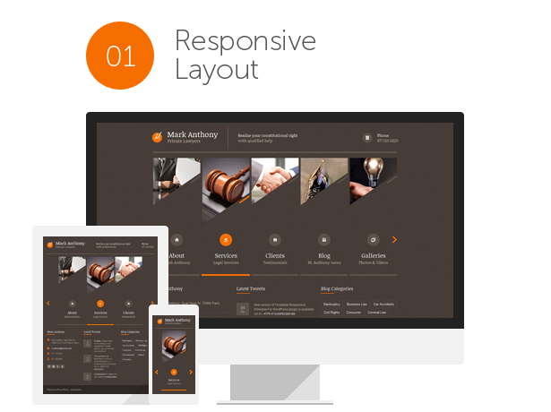 advocate, attorney, corporate, legal, law and lawyer WordPress Theme