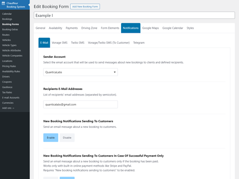 Chauffeur Taxi Booking System for WordPress
