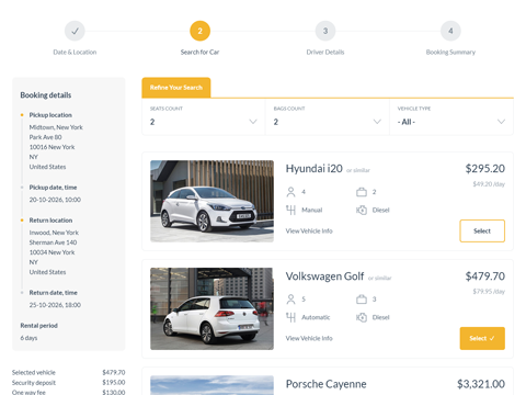 Car Rental Booking System for WordPress