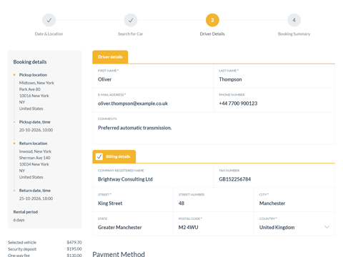 Car Rental Booking System for WordPress