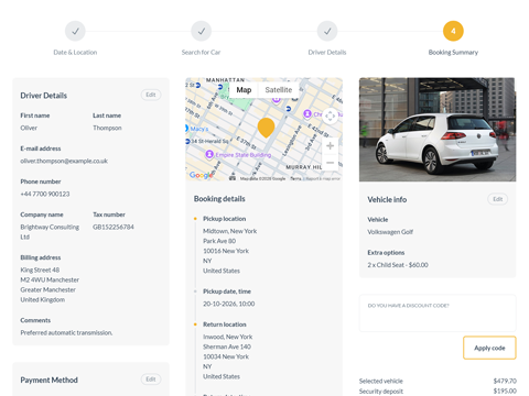 Car Rental Booking System for WordPress