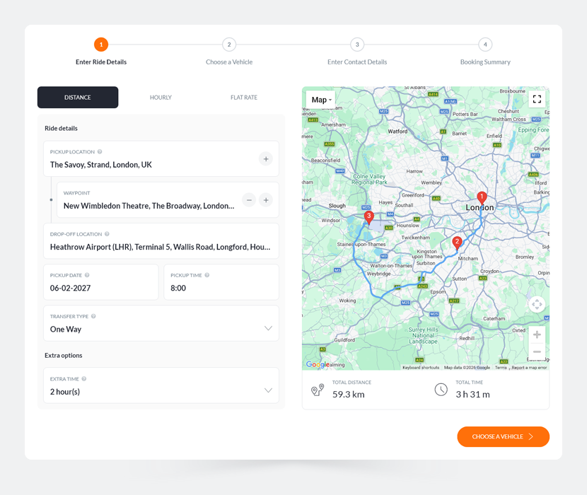 Chauffeur Taxi Booking System for WordPress by QuanticaLabs