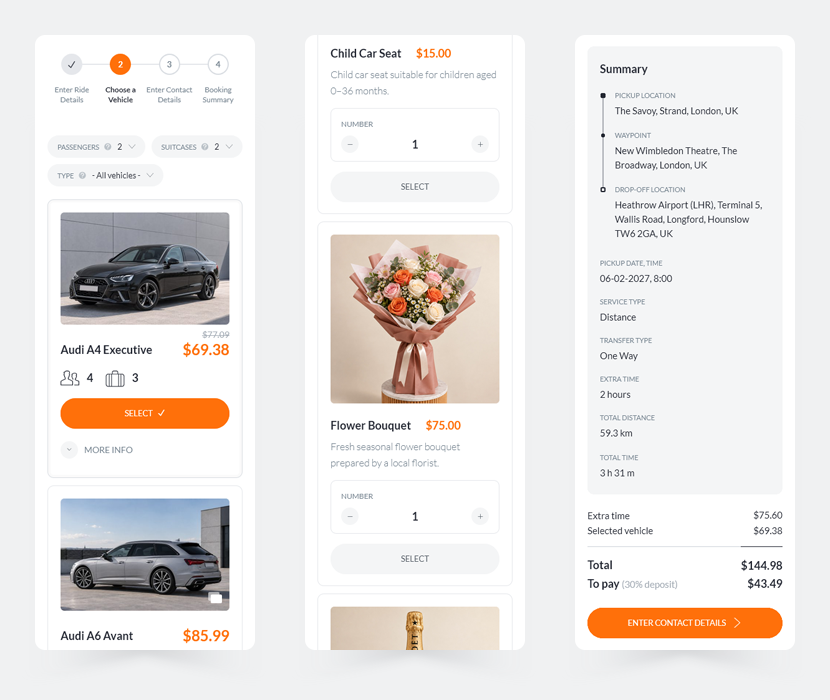 Chauffeur Taxi Booking System for WordPress by QuanticaLabs