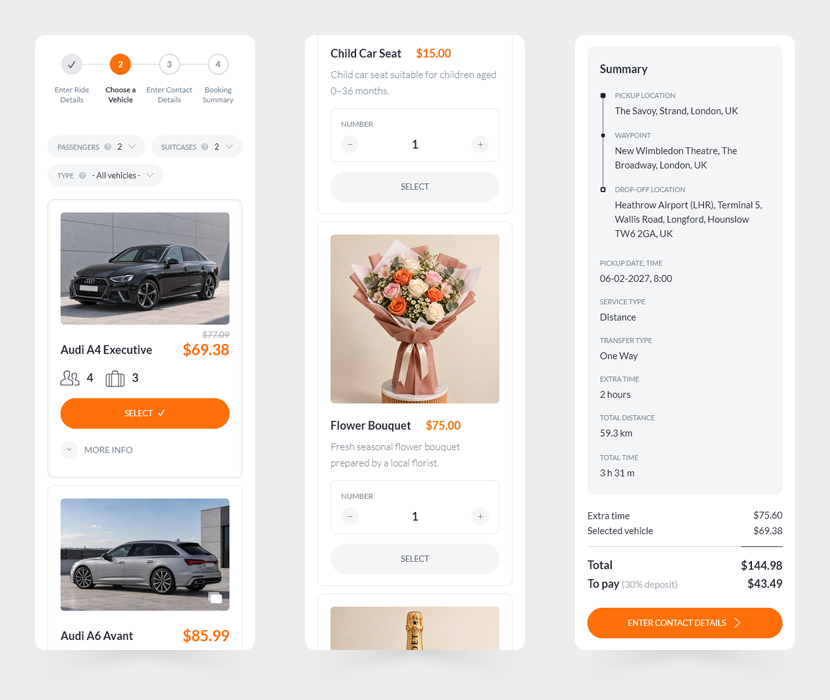 Chauffeur Taxi Booking System for WordPress by QuanticaLabs