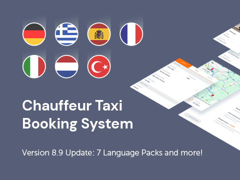 Chauffeur Taxi Booking System Version 8.9 — Language Packs Included