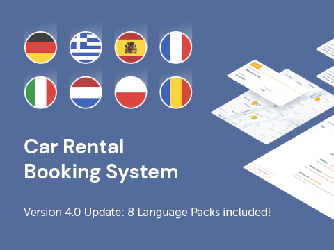 Car Rental Booking System Version 4.0 — Language Packs Included