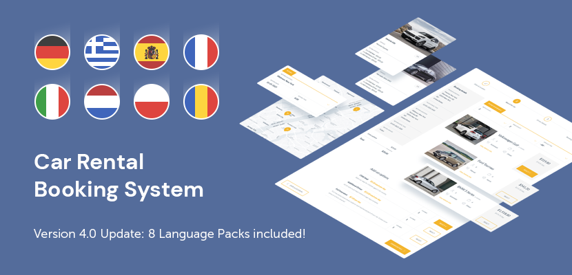 Car Rental Booking System Version 4.0 — Language Packs Included