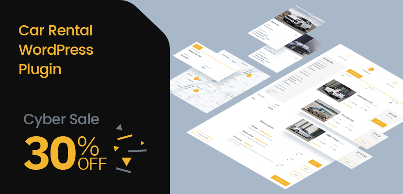Cyber Sale: Save 30% on Car Rental Plugin, MediCenter and iCalendars Add-on