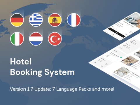 Hotel Booking System Version 1.7 — Language Packs Included