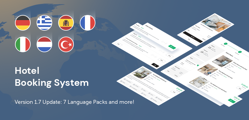 Hotel Booking System Version 1.7 — Language Packs Included
